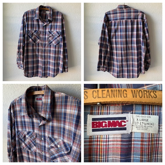 Vintage Levis & friends long sleeve plaid button … - image 5