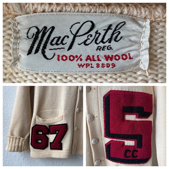 Vintage 1950's prep education varsity cardigan / … - image 7