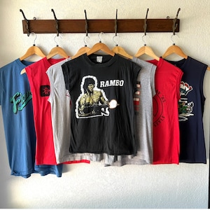 Vintage 70&#39;s 80&#39;s 90&#39;s graphic sleeveless muscle tees