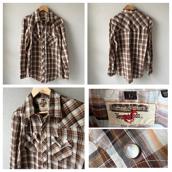 Vintage Wrangler / Levis etc. pearl snap button u… - image 4