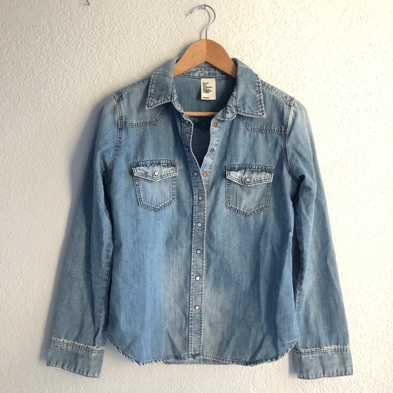 women jean pearl snap button up shirts