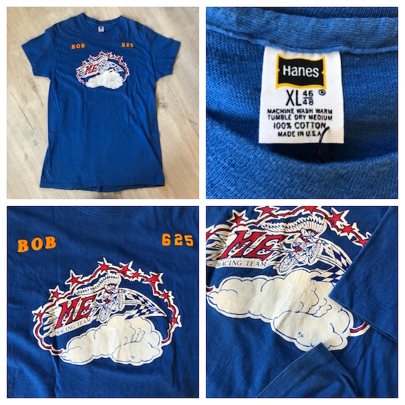 Vintage blue / navy graphics T shirts 70's - 90's - image 4