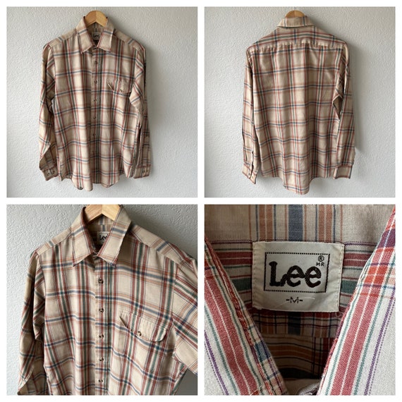 Vintage Levis & friends long sleeve plaid button … - image 9