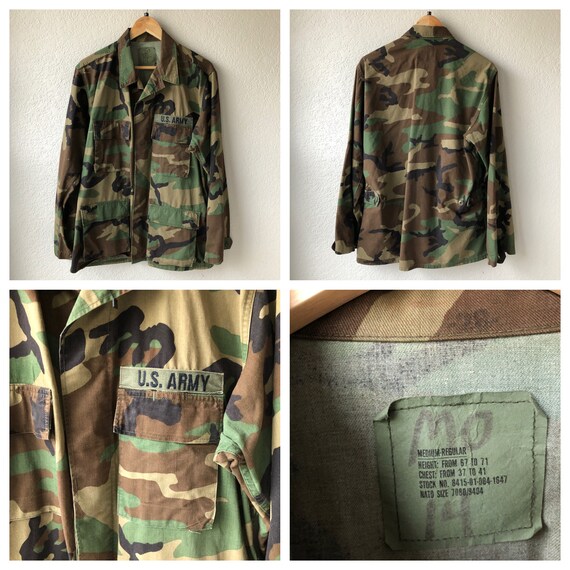 Vintage Camouflage military jackets / Shirt Mens … - image 4