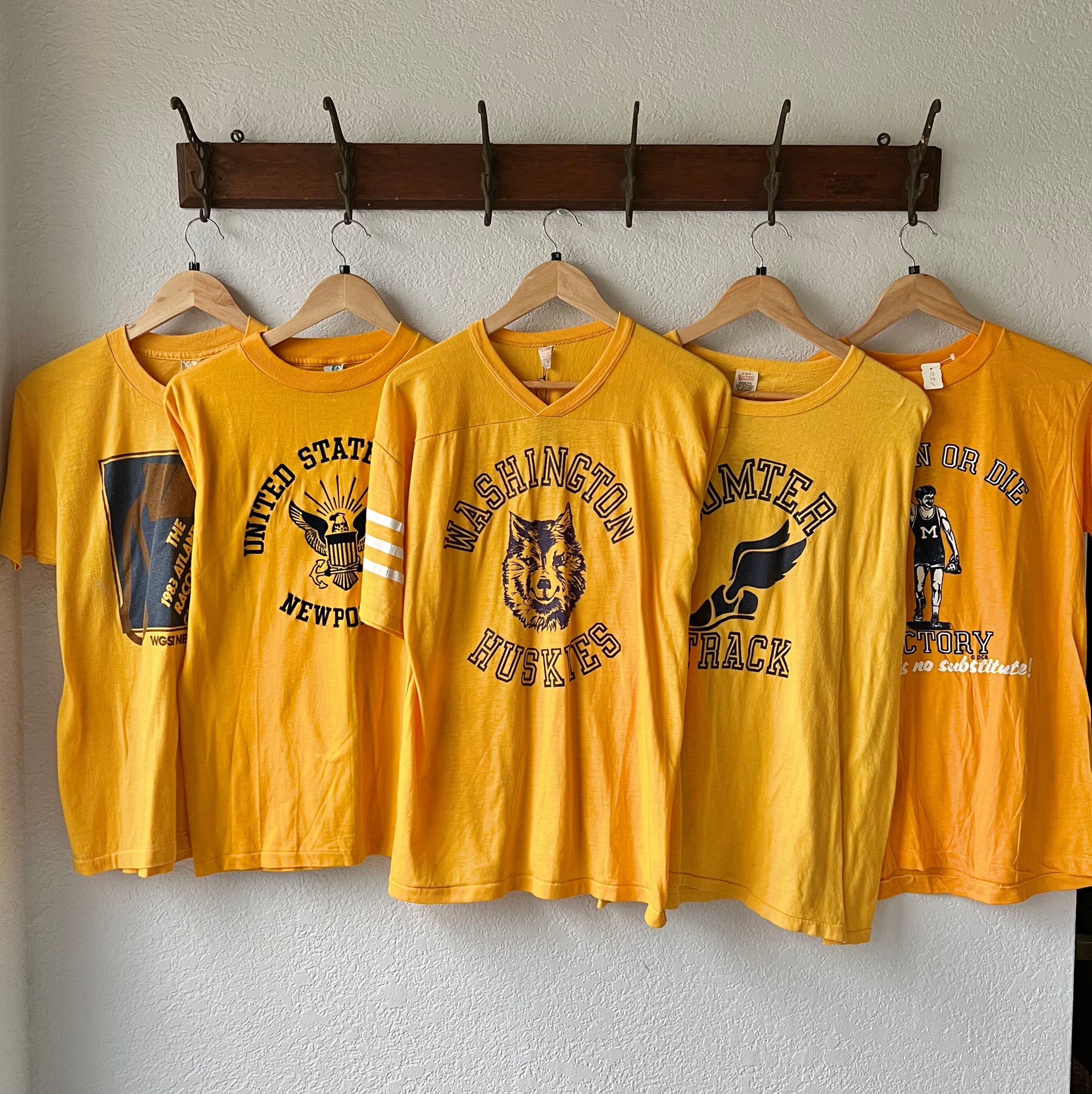Vintage Yellow Single Stitch Graphics T-shirts - Etsy