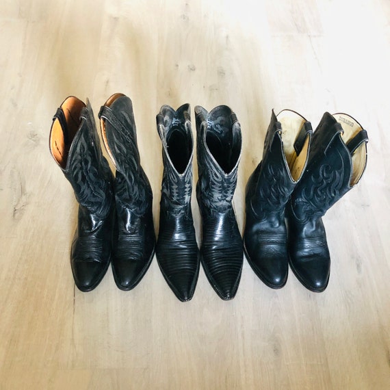 Vintage & Preowned Mens Black Cowboy boots - image 1