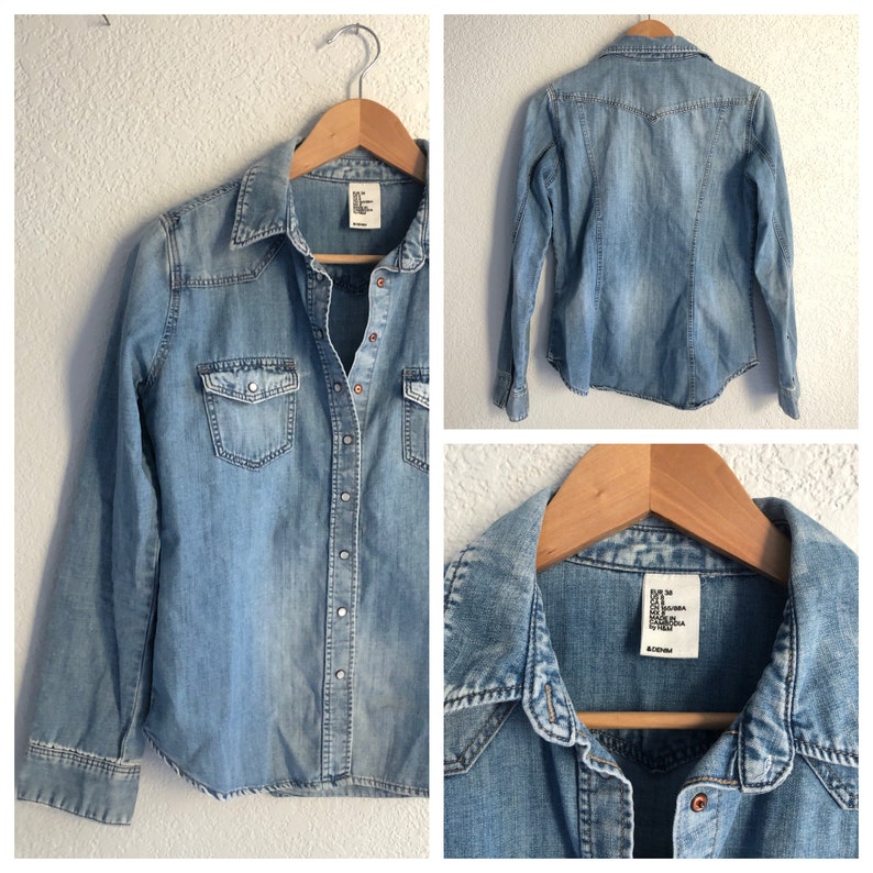 women jean pearl snap button up shirts