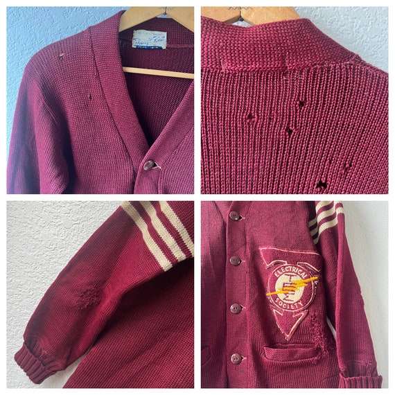 Vintage 1950's prep education varsity cardigan / … - image 9