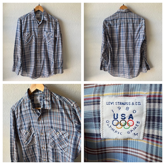 Vintage Levis & friends long sleeve plaid button … - image 2