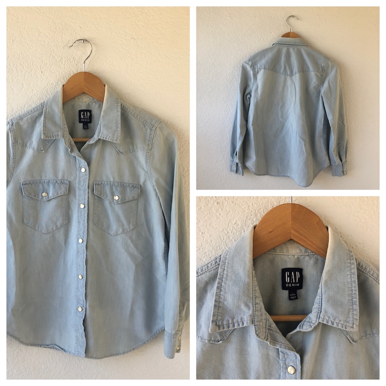 women jean pearl snap button up shirts