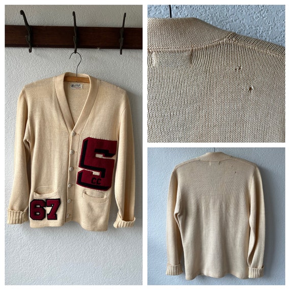 Vintage 1950's prep education varsity cardigan / … - image 6