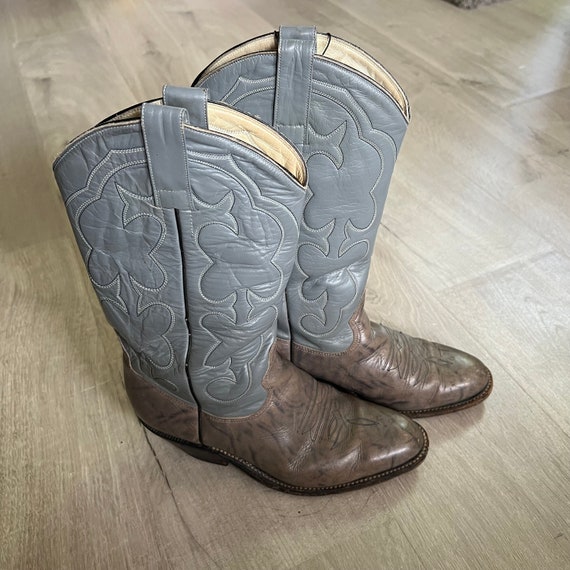 Vintage gray cowboy boots womens 9 - image 2