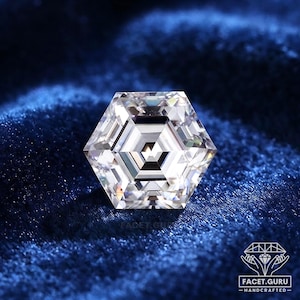 Hexagon Cut Moissanite: Step Cut Loose Moissanite, Colorless Moissanite For Making Ring/Earrings/Pendant (6x6mm-12x12mm)