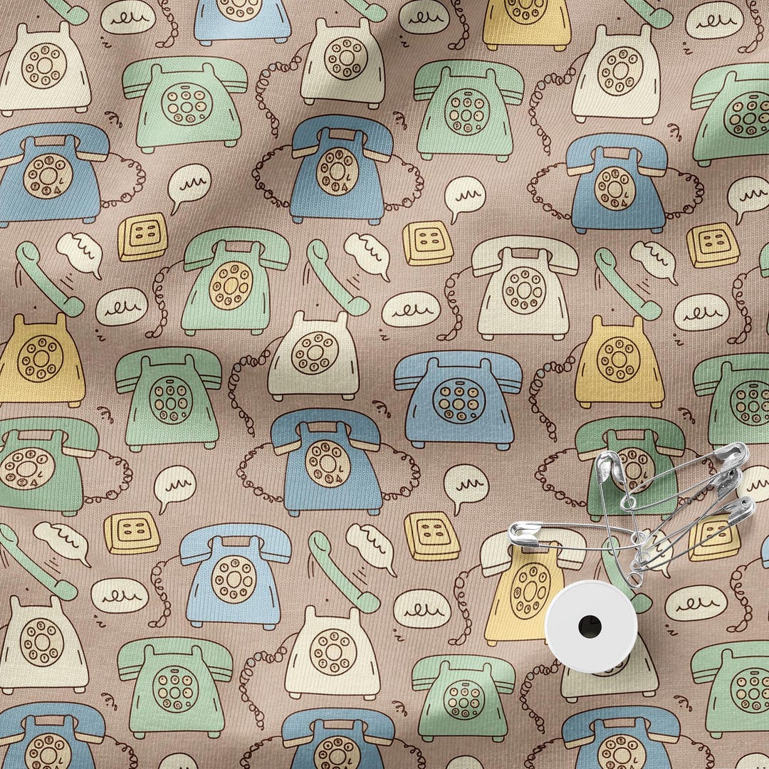 Retro Rotary Phones Pattern, 58