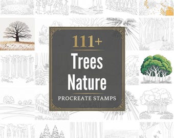 Arbres Nature Procreate Timbres | Plus de 111 pinceaux, PNG (téléchargement numérique)