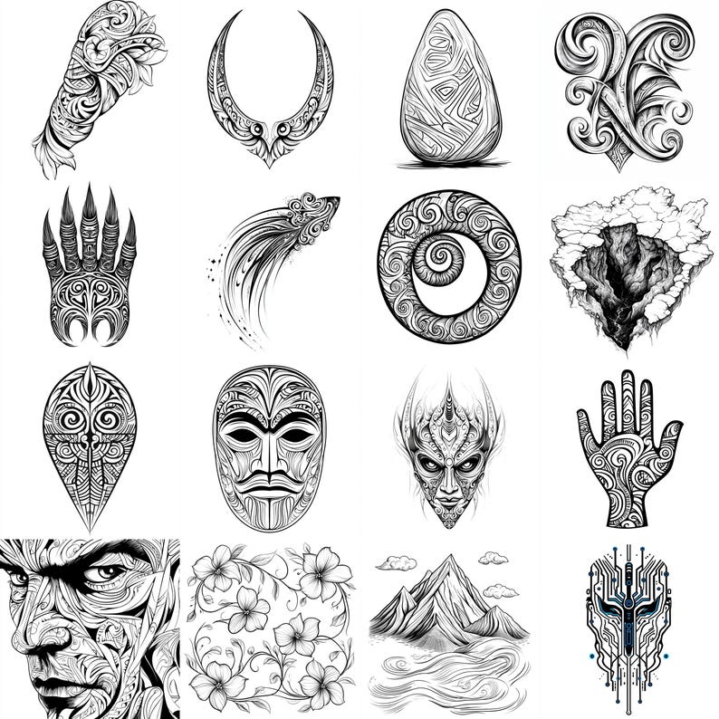 111+ Procreate Maori Tattoo Brushes | Procreate Stamps | PNG Files ...