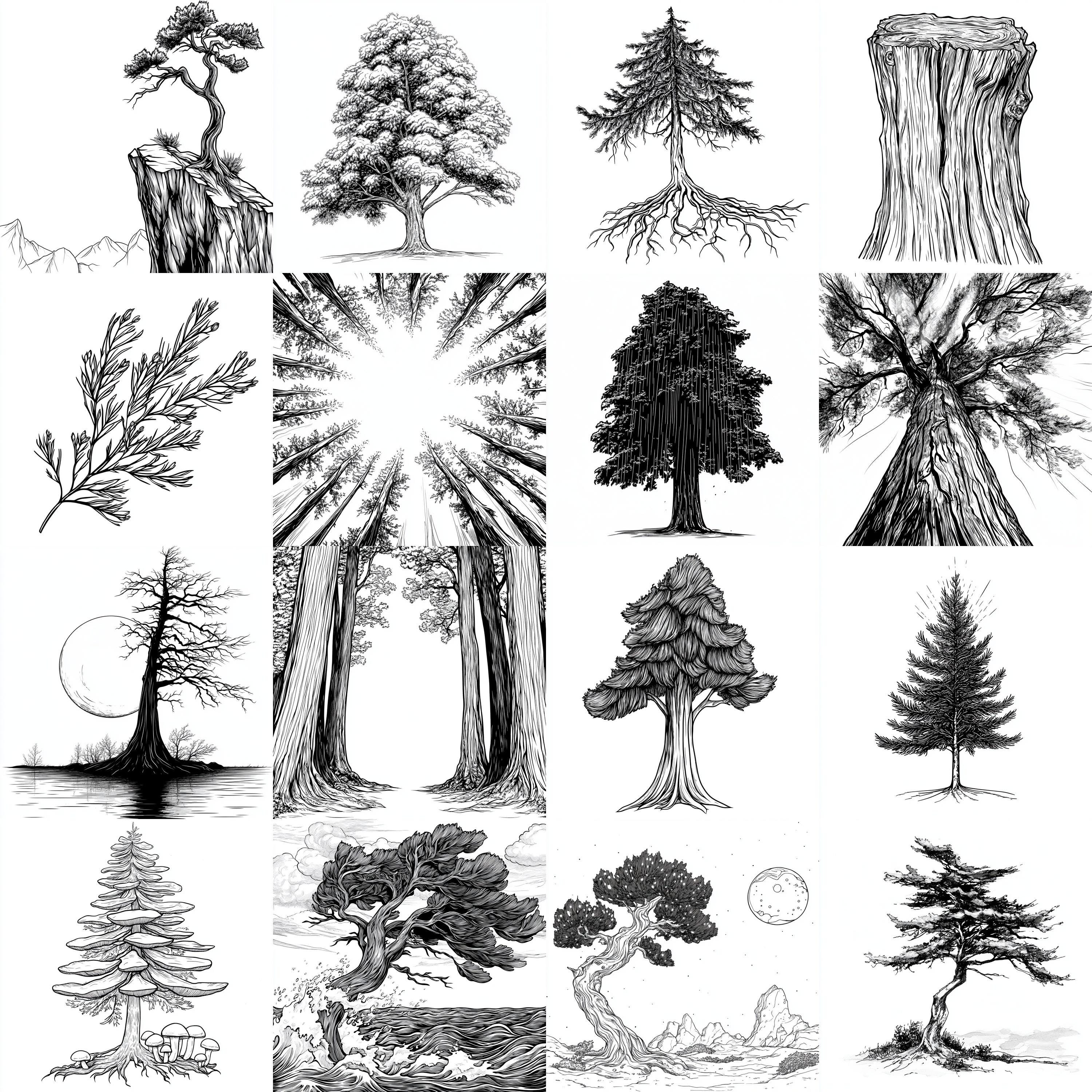 111+ Procreate Cedar Tree Brushes | Procreate Stamps | PNG Files ...