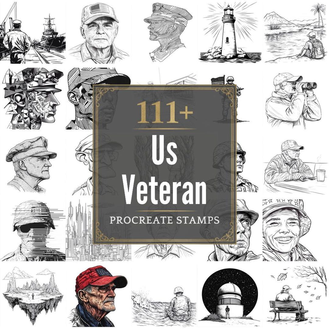 111+ Procreate US Veteran Brushes | Procreate Stamps | PNG Files ...