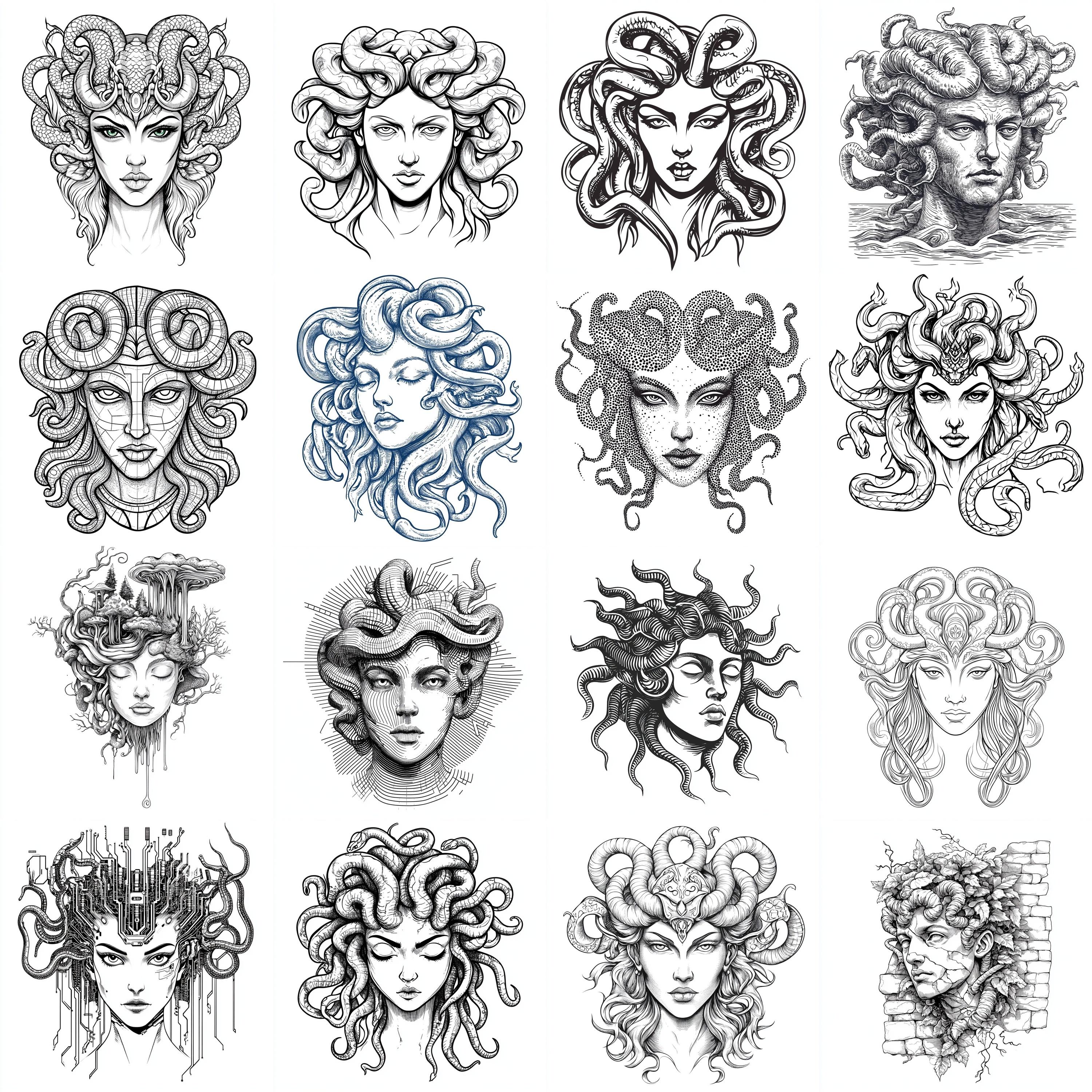 111+ Procreate Medusa Head Brushes | Procreate Stamps | PNG Files ...