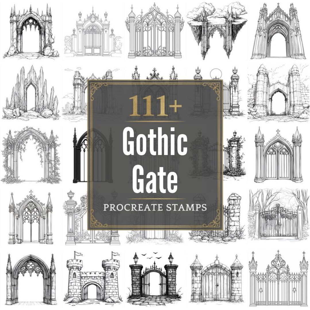 111+ Procreate Gothic Gate Brushes | Procreate Stamps | PNG Files ...
