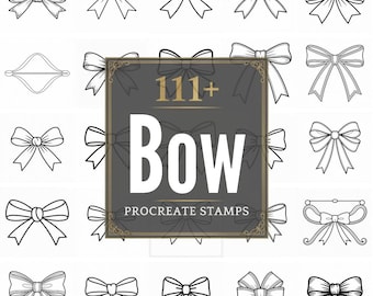 Pinceaux à procréation Bow | + de 111 tampons et images PNG | Téléchargement numérique
