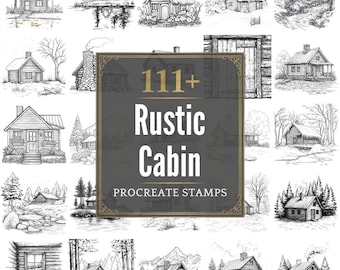 Plus de 111 brosses pour cabine rustique Procreate | Procréer des timbres | Fichiers PNG | Téléchargement instantané