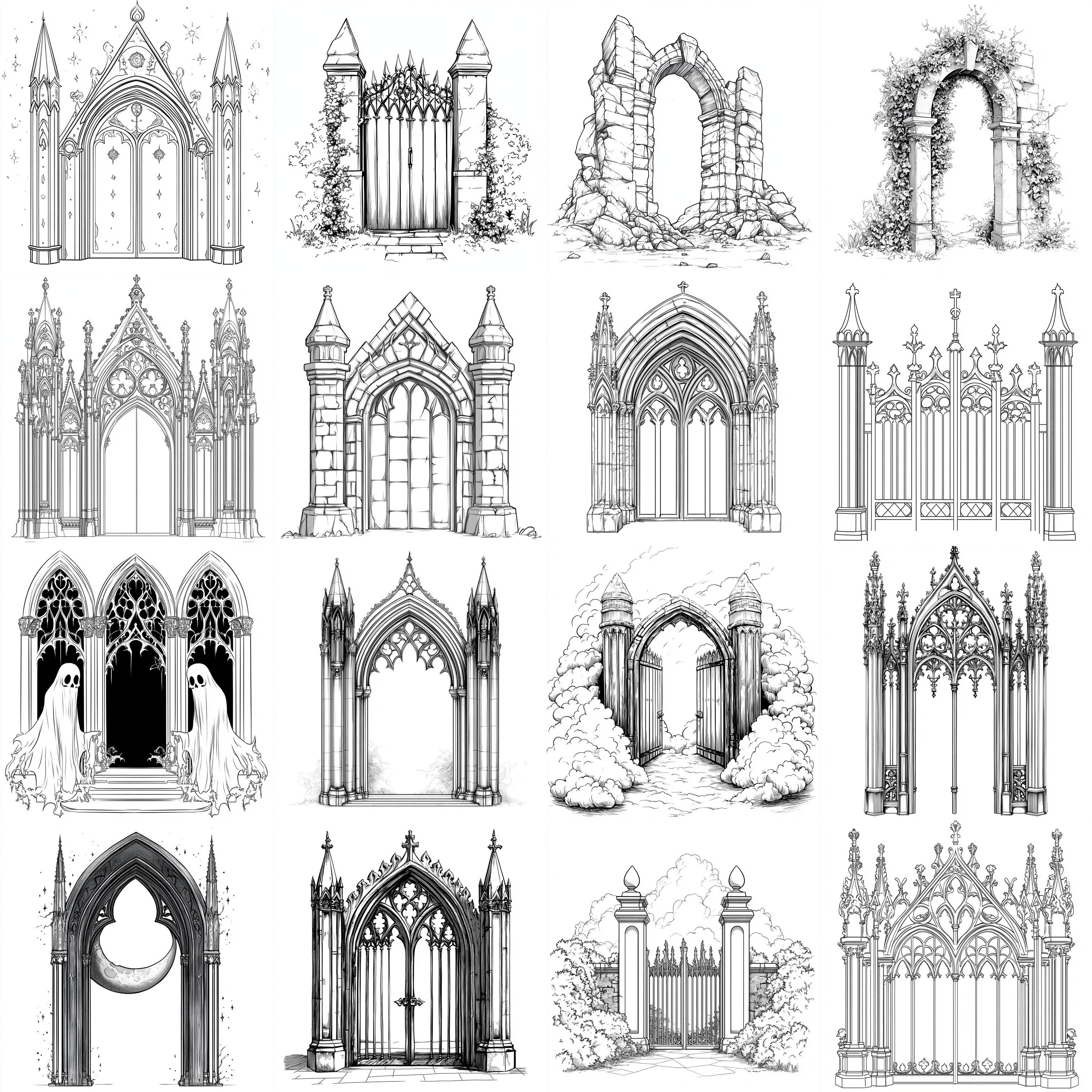 111+ Procreate Gothic Gate Brushes | Procreate Stamps | PNG Files ...
