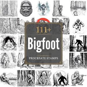 Más de 111 pinceles de Bigfoot para Procreate / Sellos para Procreate / Archivos PNG / Descarga instantánea