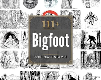 Plus de 111 brosses Procreate Bigfoot | Procréer des timbres | Fichiers PNG | Téléchargement instantané