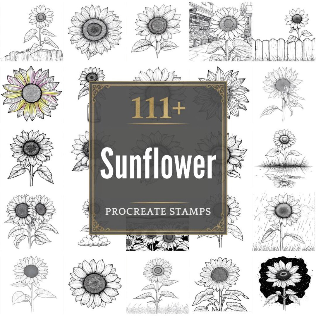 111+ Procreate Sunflower Brushes | Procreate Stamps | PNG Files ...