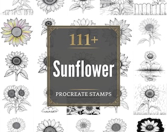 Plus de 111 pinceaux Procreate tournesol | Procréer des timbres | Fichiers PNG | Téléchargement instantané
