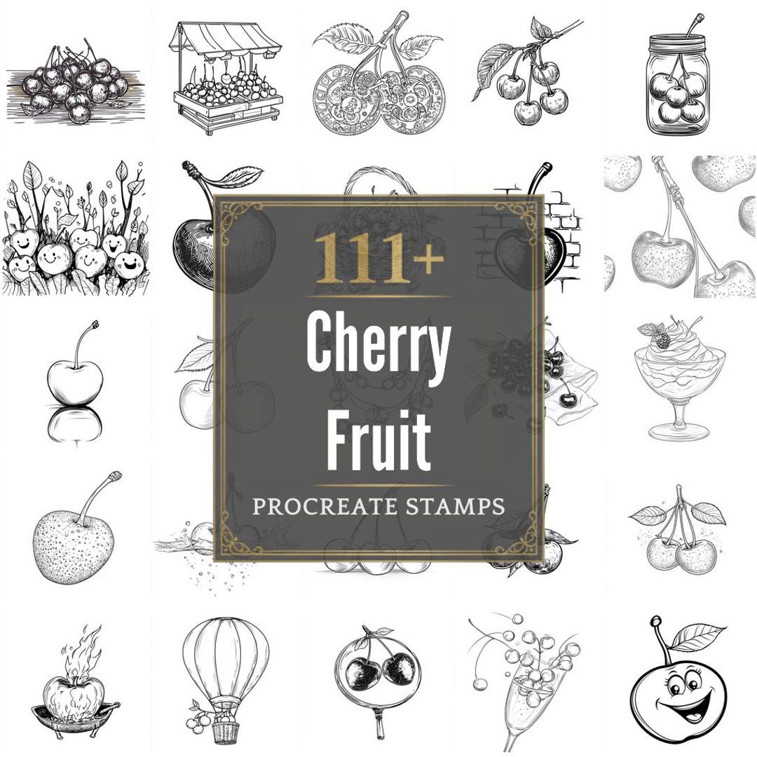111+ Procreate Cherry Fruit Brushes | Procreate Stamps | PNG Files ...