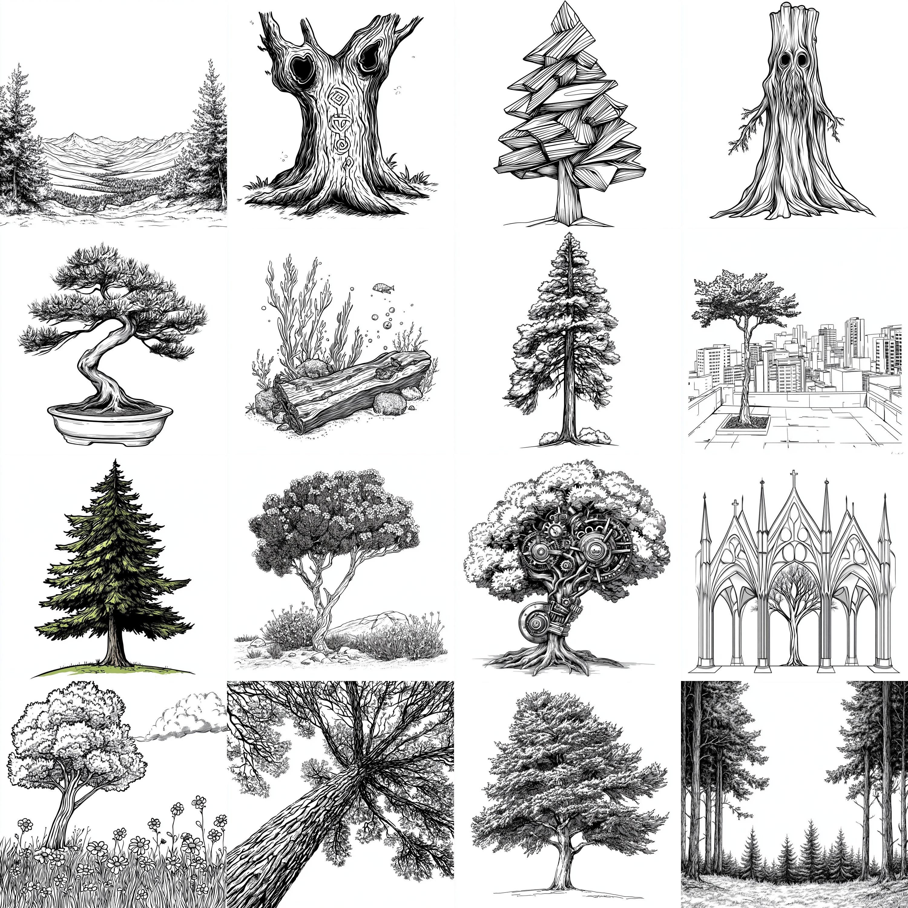 111+ Procreate Cedar Tree Brushes | Procreate Stamps | PNG Files ...