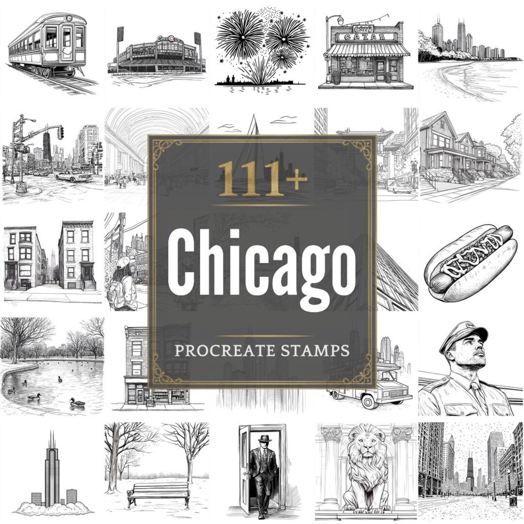 111+ Procreate Chicago Brushes | Procreate Stamps | PNG Files | Instant ...