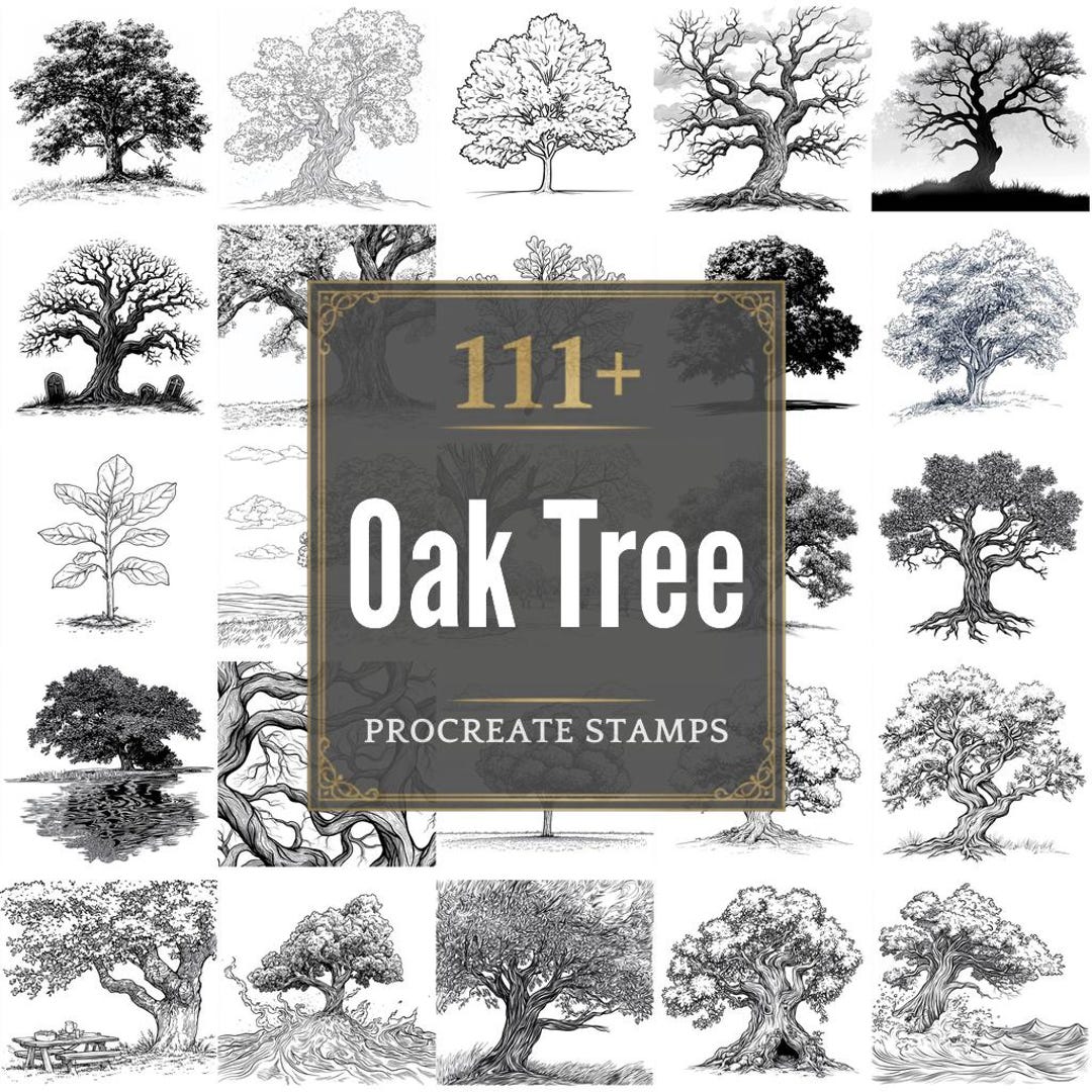 111+ Procreate Oak Tree Brushes | Procreate Stamps | PNG Files ...