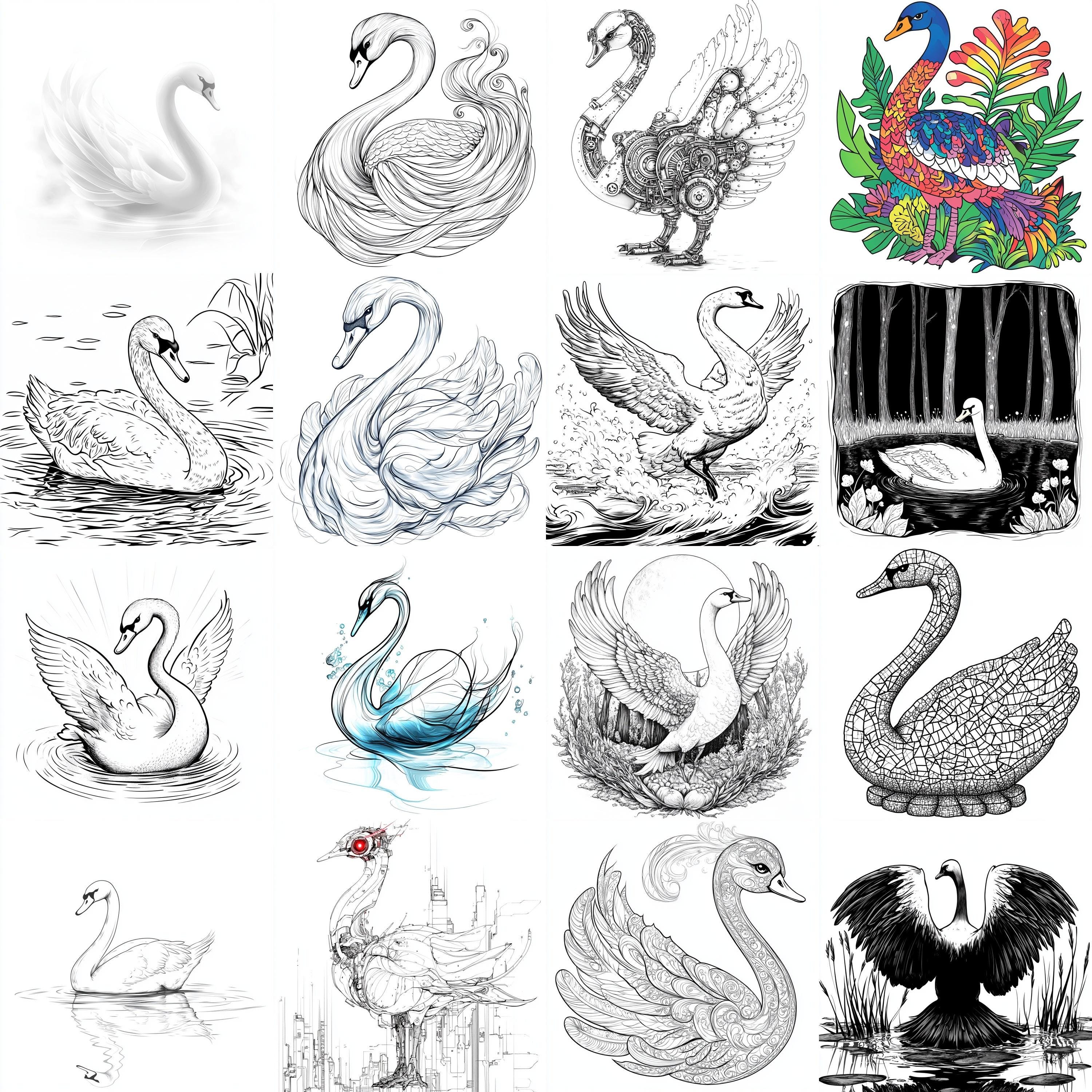 111+ Procreate Swan Brushes | Procreate Stamps | PNG Files | Instant ...