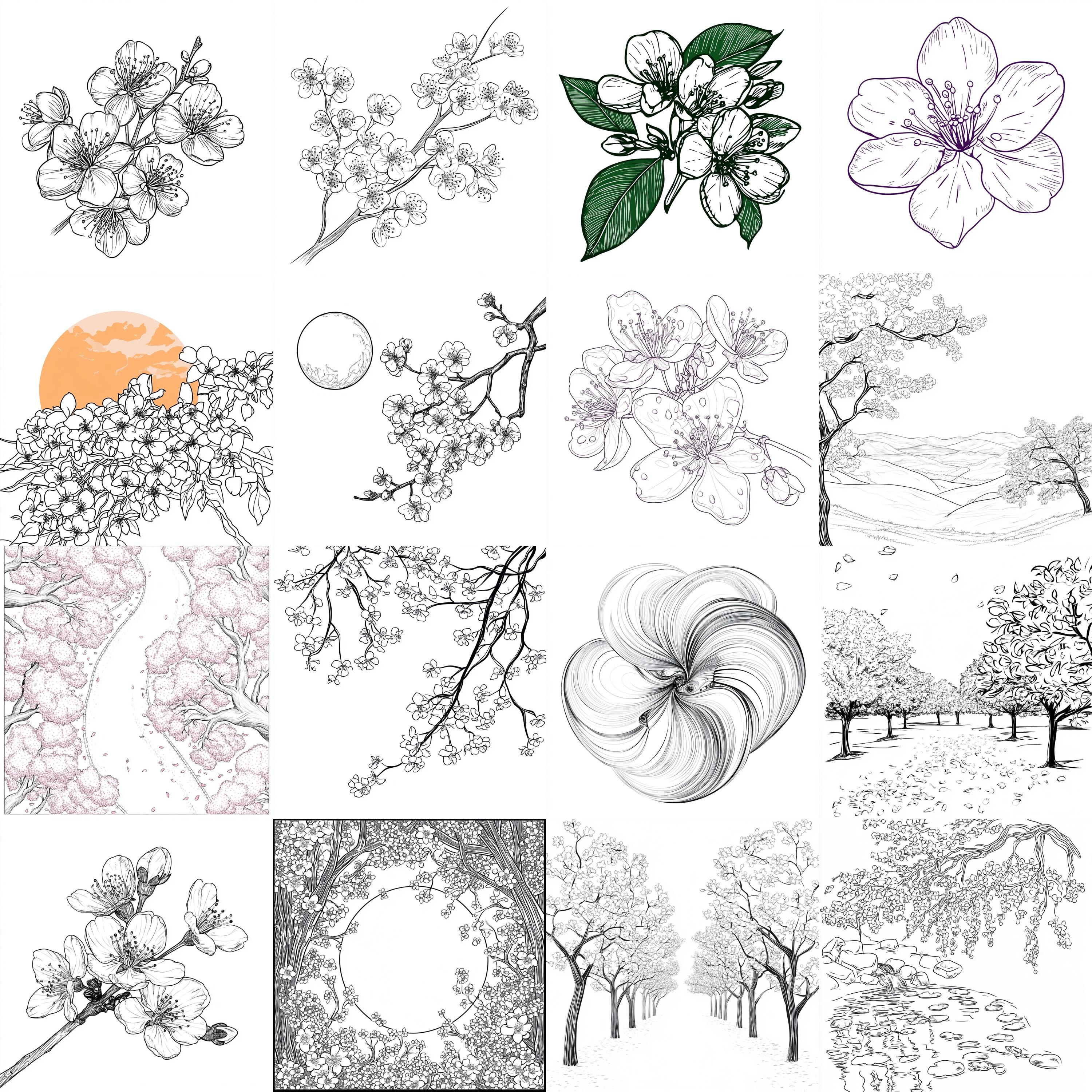 111+ Procreate Cherry Blossom Brushes | Procreate Stamps | PNG Files ...