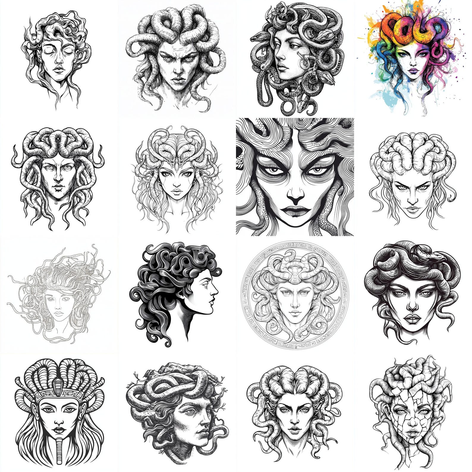 111+ Procreate Medusa Head Brushes | Procreate Stamps | PNG Files ...