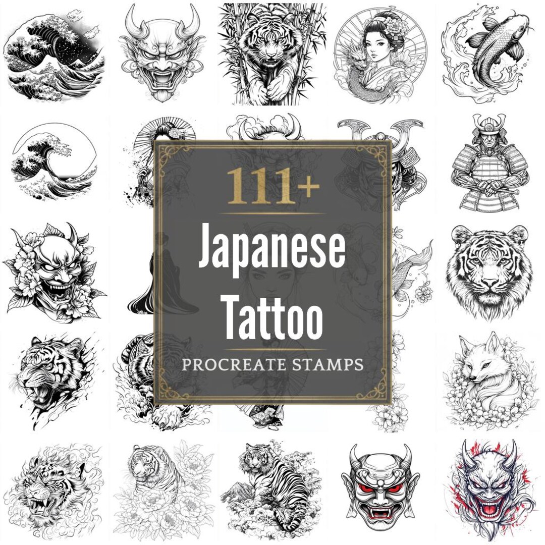 111+ Procreate Japanese Tattoo Brushes | Procreate Stamps | PNG Files ...