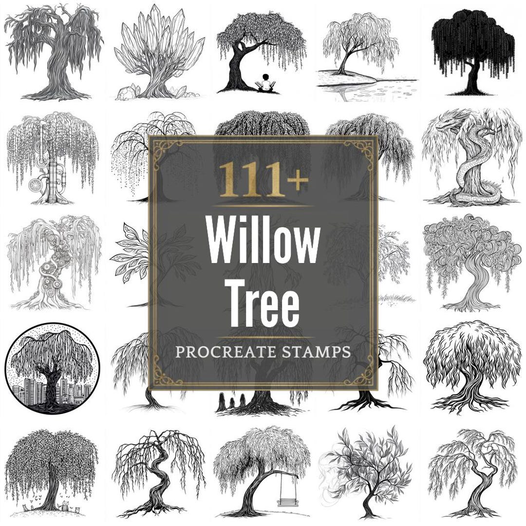 111+ Procreate Willow Tree Brushes | Procreate Stamps | PNG Files ...