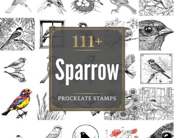Plus de 111 pinceaux procréer moineau | Procréer des timbres | Fichiers PNG | Téléchargement instantané