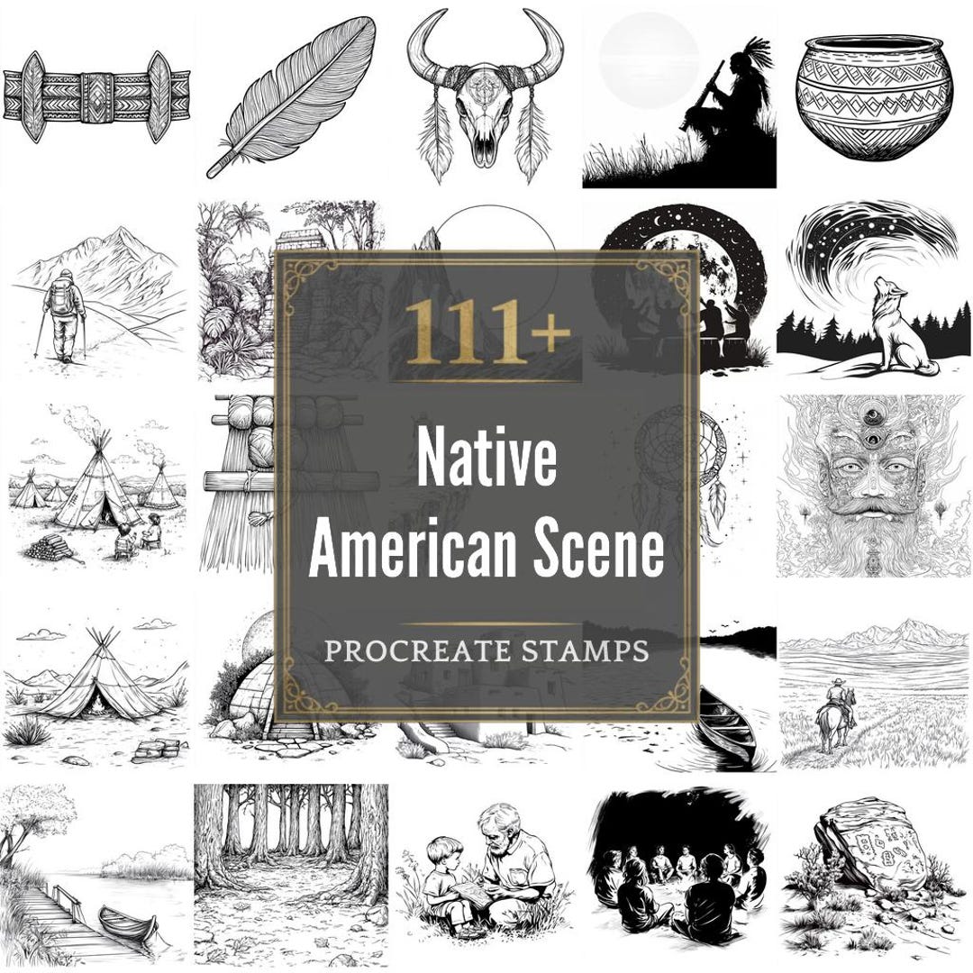 111+ Procreate Native American Scene Brushes | Procreate Stamps | PNG ...