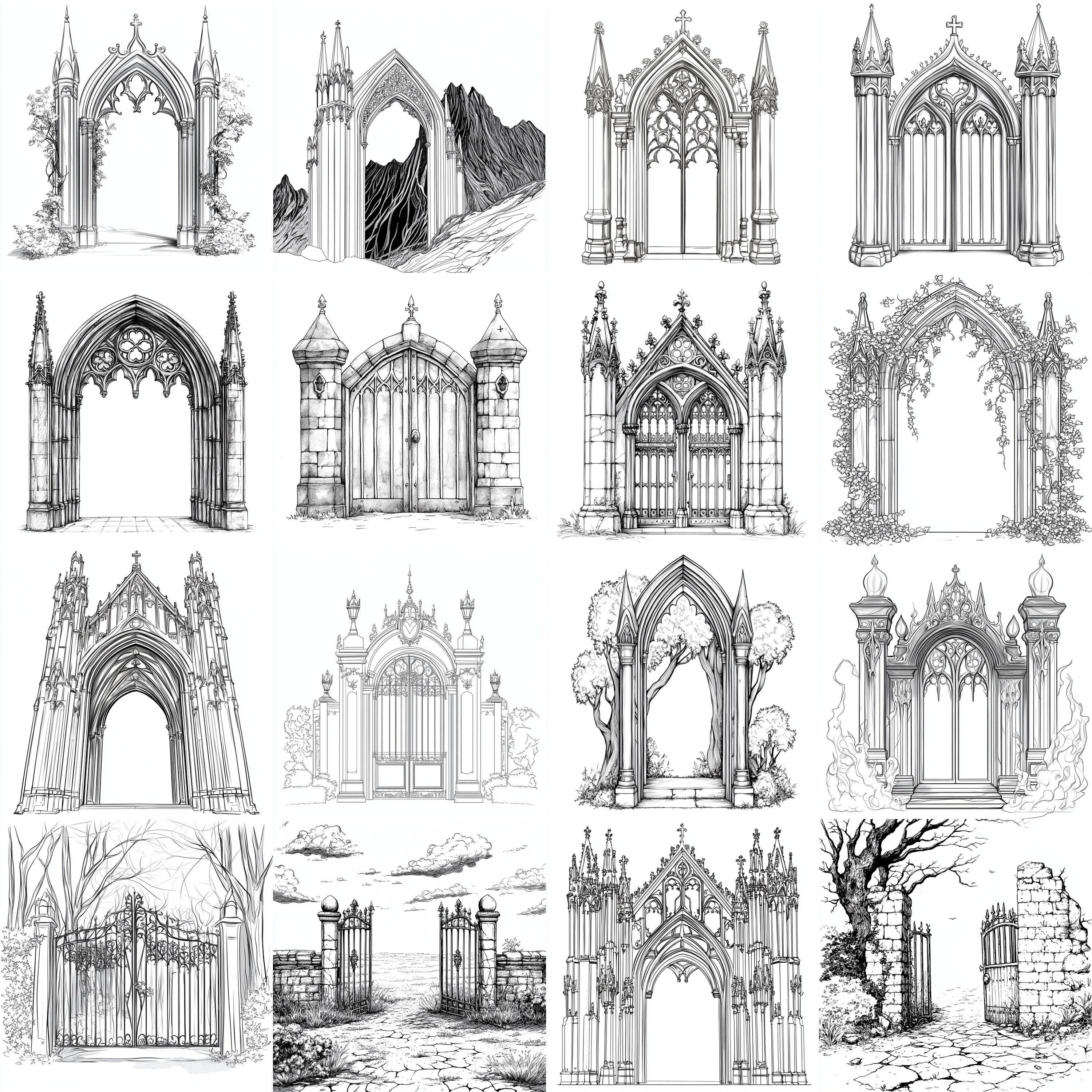 111+ Procreate Gothic Gate Brushes | Procreate Stamps | PNG Files ...