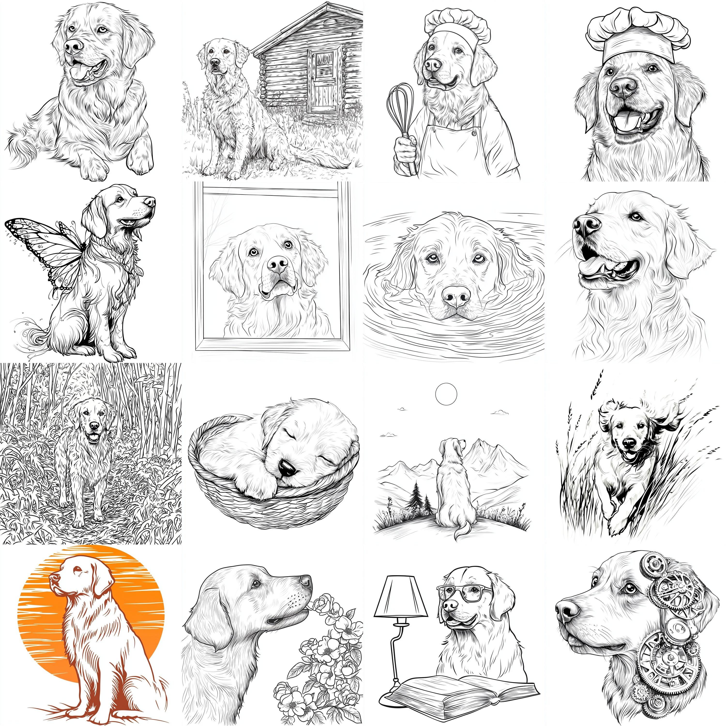111+ Procreate Golden Retriever Brushes | Procreate Stamps | PNG Files ...