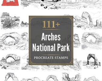 Plus de 111 pinceaux Procreate Arches National Park | Procréer des timbres | Fichiers PNG | Téléchargement instantané