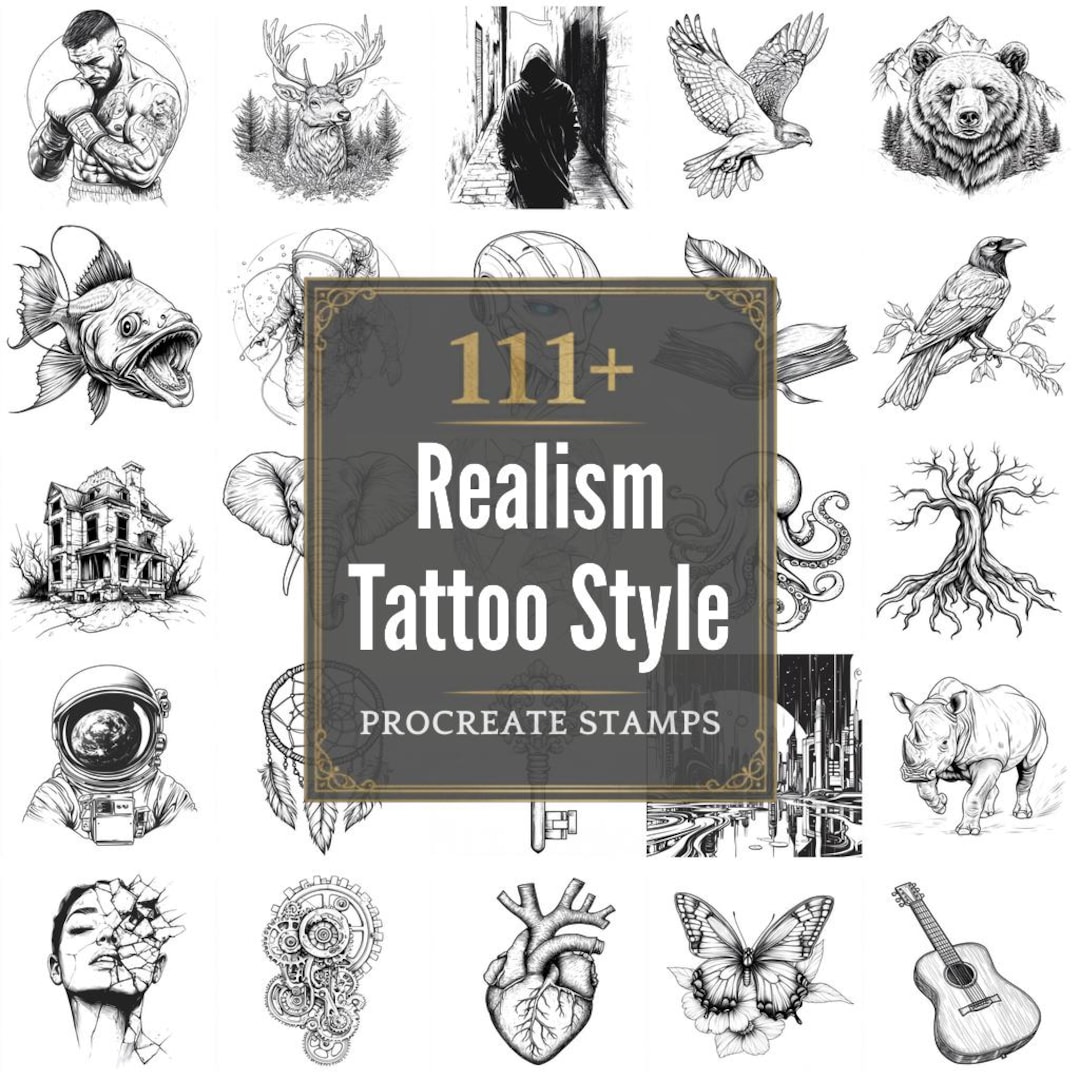111+ Procreate Realism Tattoo Brushes | Procreate Stamps | PNG Files ...