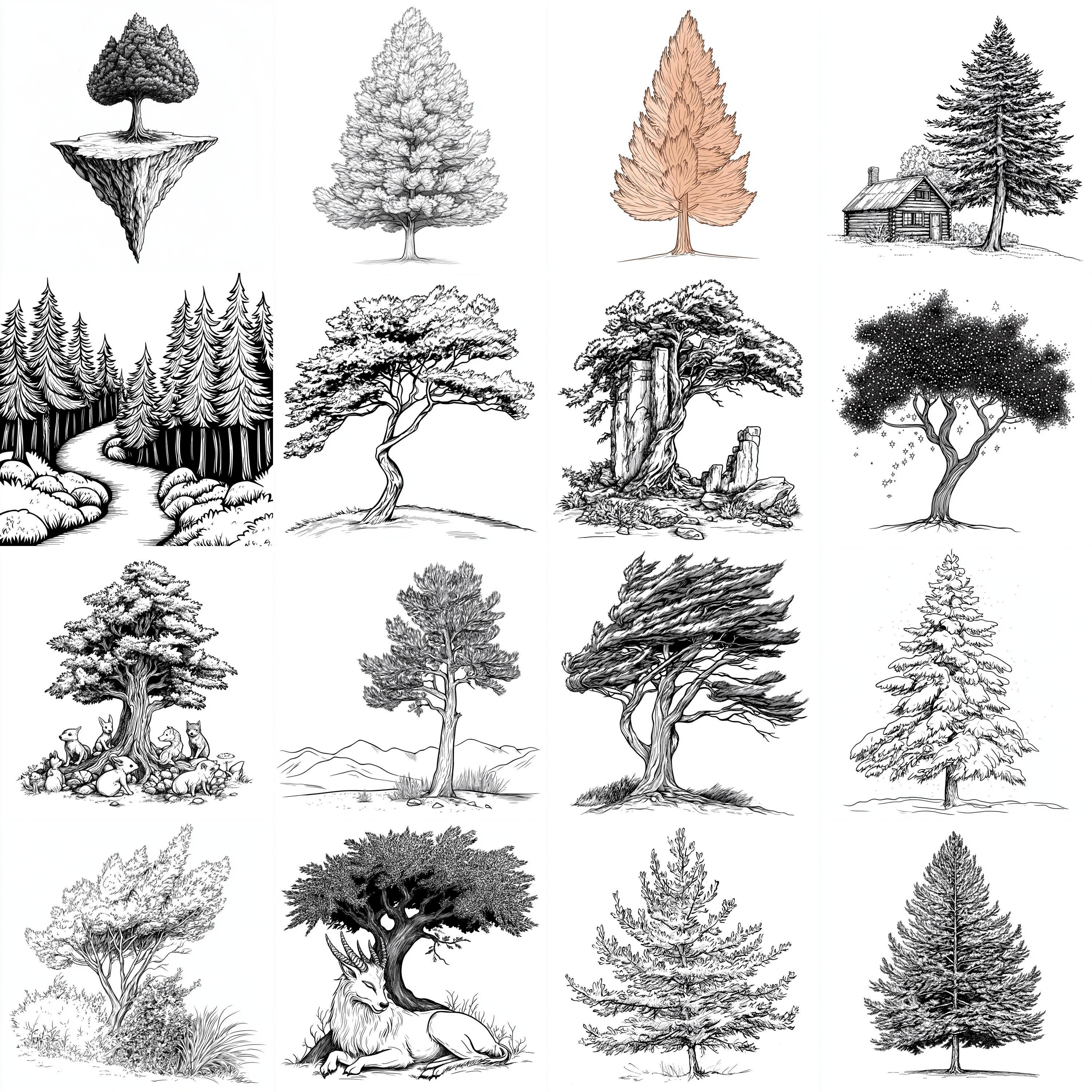 111+ Procreate Cedar Tree Brushes | Procreate Stamps | PNG Files ...