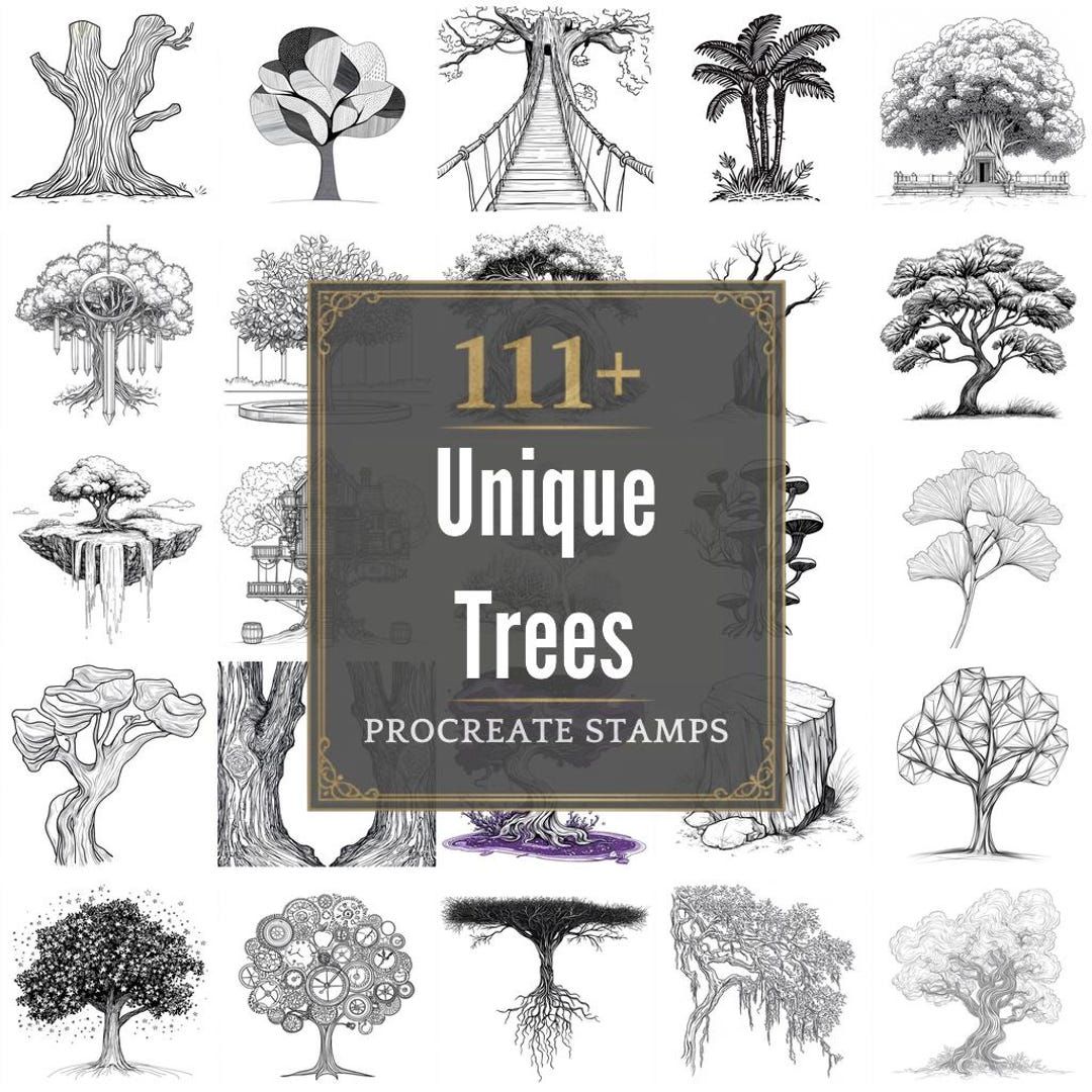 111+ Procreate Unique Trees Brushes | Procreate Stamps | PNG Files ...