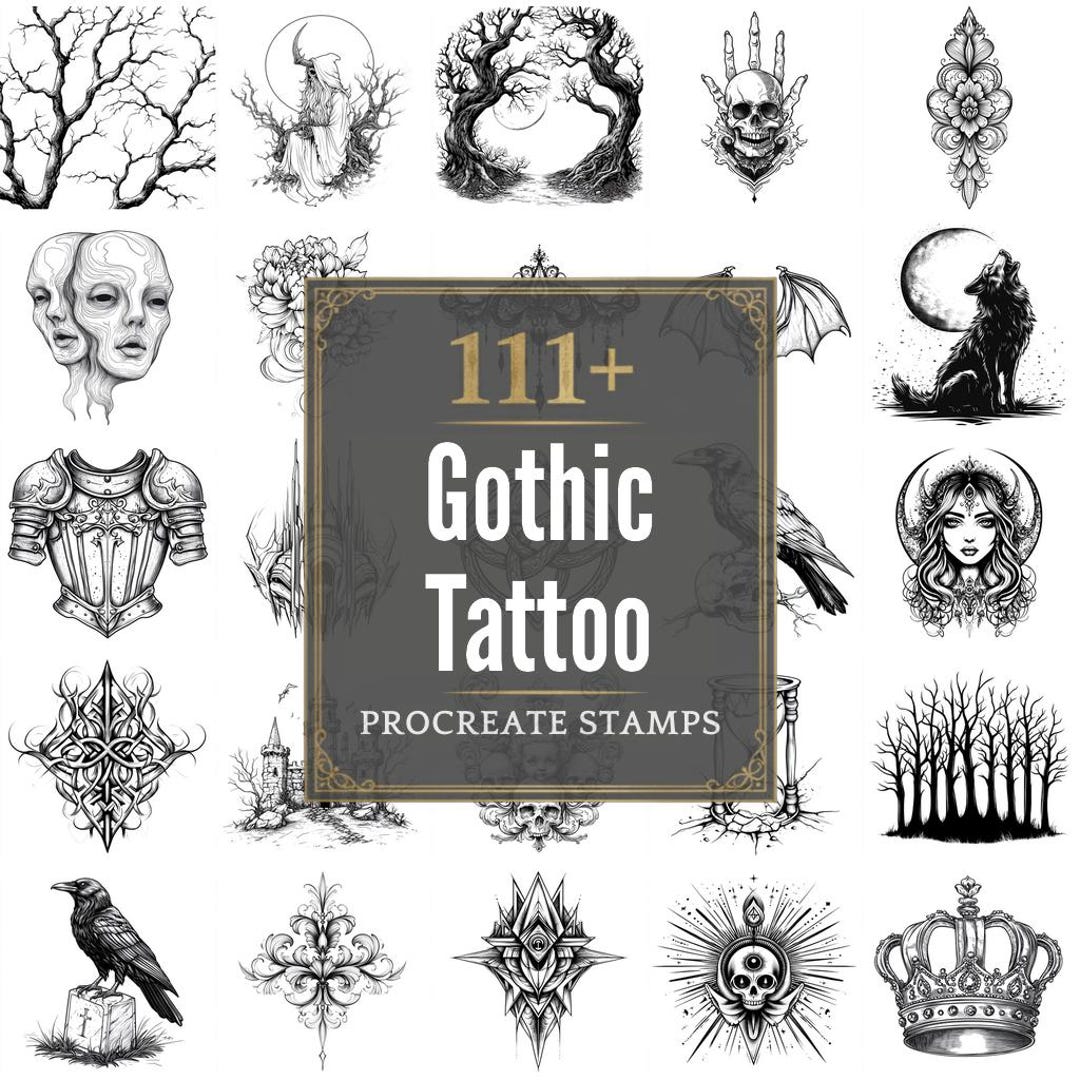 111+ Procreate Gothic Tattoo Brushes | Procreate Stamps | PNG Files ...