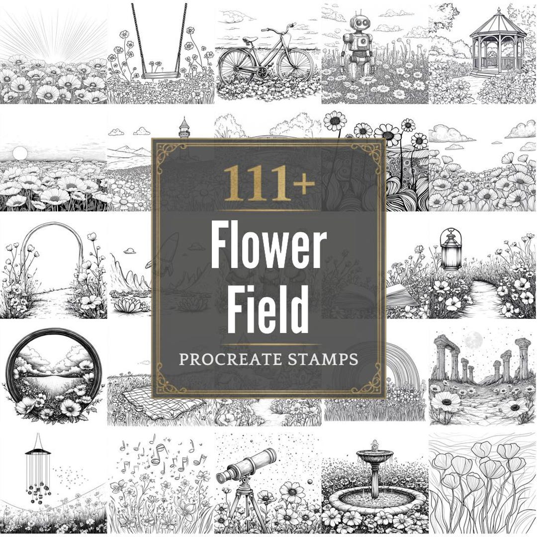 111+ Procreate Flower Field Brushes | Procreate Stamps | PNG Files ...